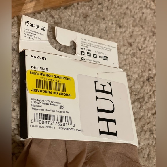 Hue Anklet Sheer Natural Sock - Picture 4 of 8